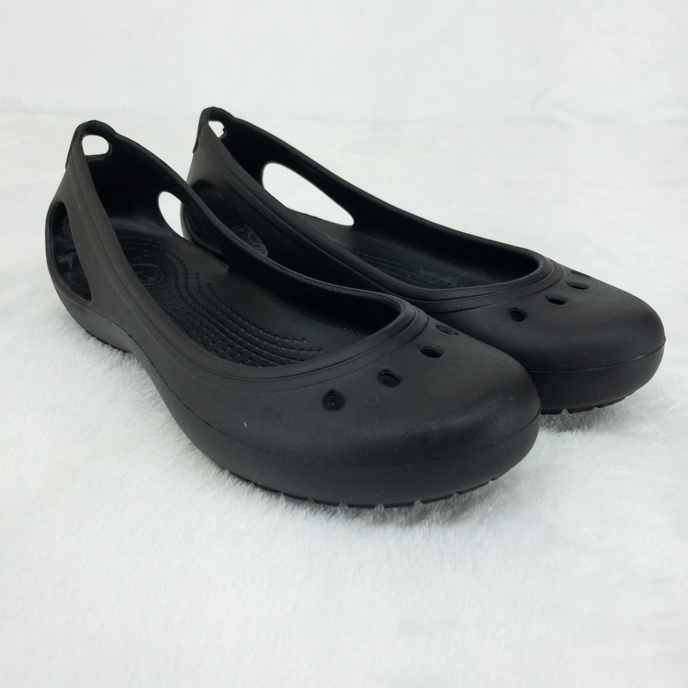 Crocs Kadee Mary Jane Flats Womens Size 7 Black Slip On Comfort Shoes